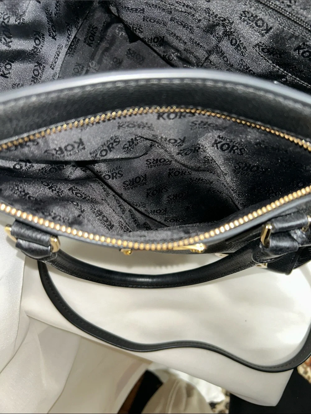 Michael Kors Large Sophie Satchel Bag In Black